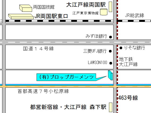 プロップガーメンツ　地図